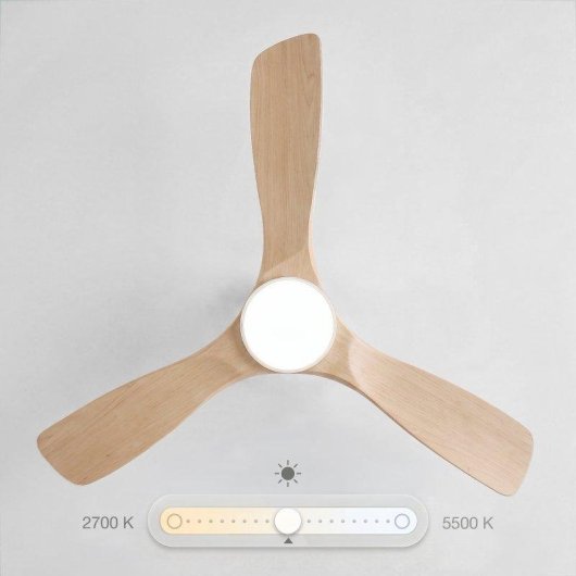 Ventoinha de Teto com Luz SWEISS Flow22 40W 3 Pás 6 Velocidades Comando Função Inverno