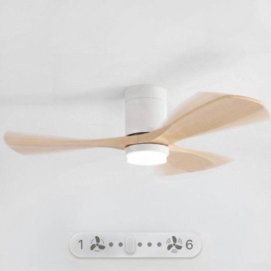 Ventoinha de Teto com Luz SWEISS Flow22 40W 3 Pás 6 Velocidades Comando Função Inverno