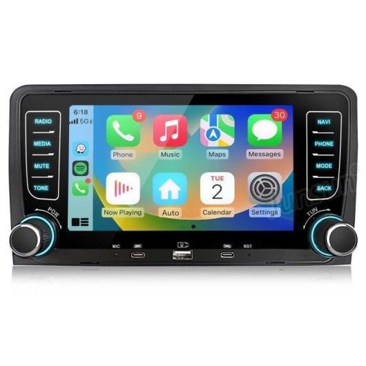Autoradio JUNSUN Audi A3 S3 RS3 8P 7" Android 15 CarPlay GPS 64GB