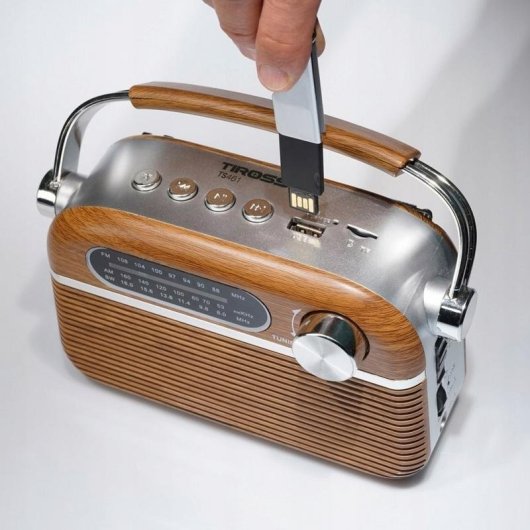 Radio portable Tiross TS-461 Bluetooth USB FM AM SW retro marrón