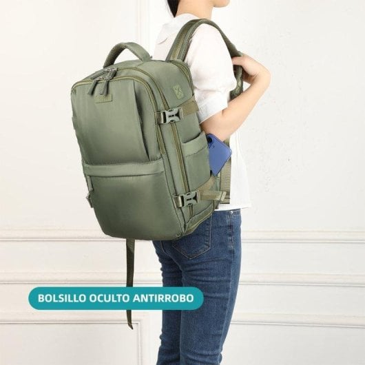 Mochila de cabina RAYKONG 40x30x20 cm 24 L impermeable portátil 16" verde
