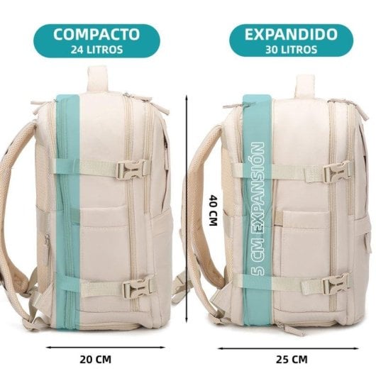 Mochila de cabina RAYKONG 40x30x20cm 24L Impermeable Portátil 16" Khaki