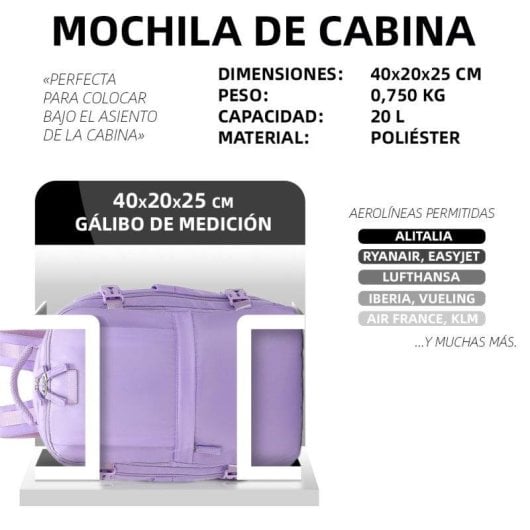 Mochila Raykong de Cabina Expandible 20 L Impermeable Portátil 15"