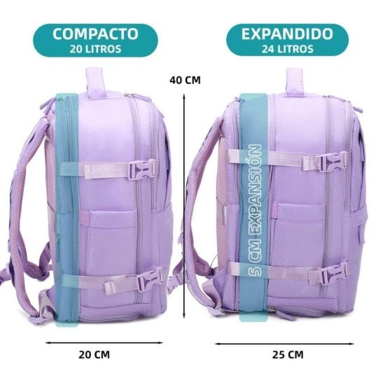 Mochila Raykong de Cabina Expandible 20 L Impermeable Portátil 15"