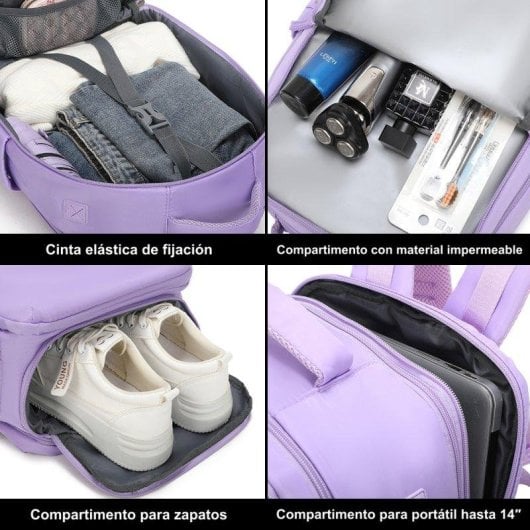 Mochila Raykong de Cabina Expandible 20 L Impermeable Portátil 15"