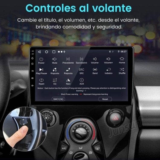 Autoradio Android15 Carplay Citroen C1 Peugeot 108 Aygo II 4 Go + 64 Go
