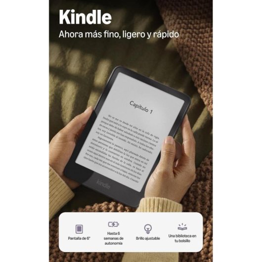 Libro Electrónico Amazon Kindle (última generación) 6" WiFi 16GB con Publicidad Grafito