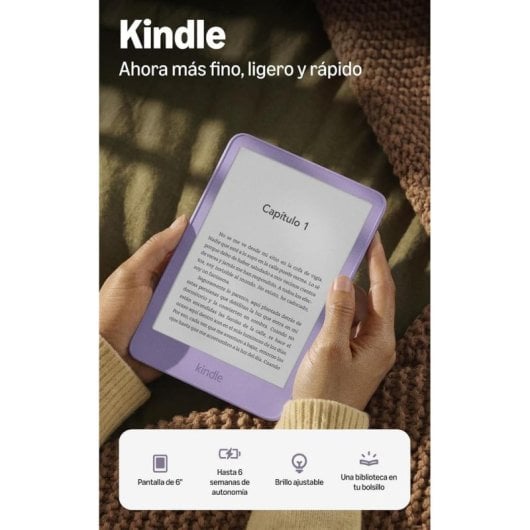 Libro Electrónico Amazon Kindle (última generación) WiFi 6" 16GB con Publicidad Morado