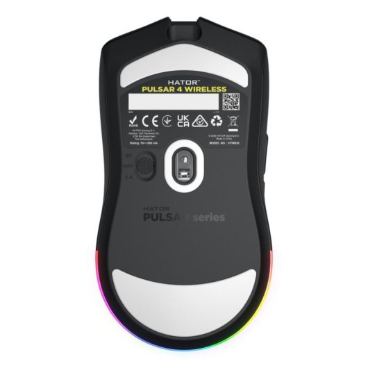 Ratón HATOR Pulsar 4 Gaming 2,4 GHz Bluetooth USB-C 16000 DPI Noir