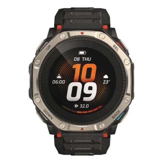 Amazfit T-Rex Dual Solar GPS NFC 51mm Boîtier Noir et Argent Taille Unique
