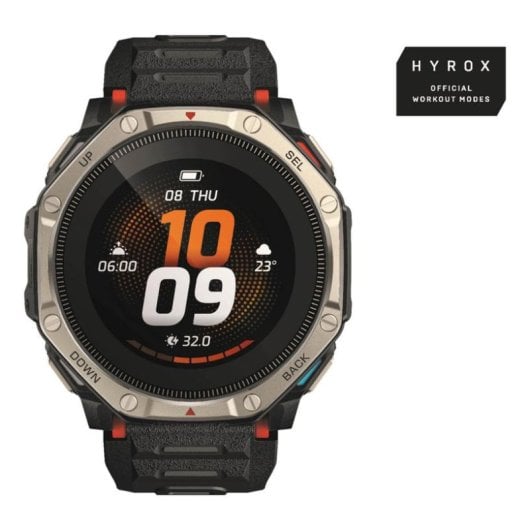 Amazfit T-Rex Dual Solar GPS NFC 51mm Boîtier Noir et Argent Taille Unique