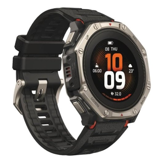 Amazfit T-Rex Dual Solar GPS NFC 51mm Boîtier Noir et Argent Taille Unique