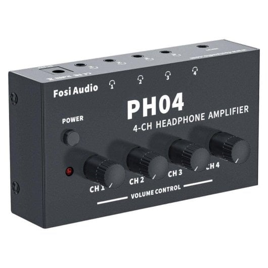 Amplificador de auriculares Fosi Audio PH04 4 canales 40 mW por canal Jack 3,5 mm