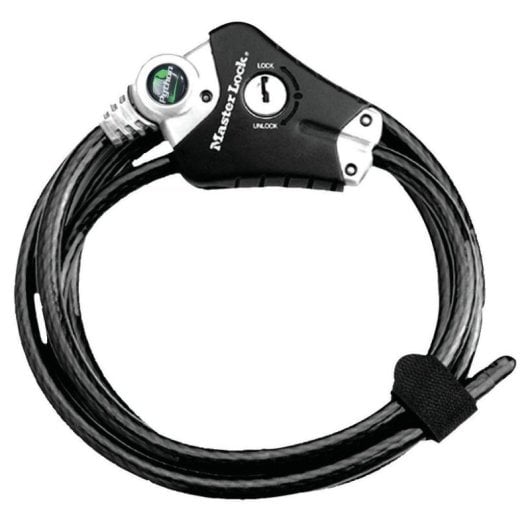 Cable Antirrobo Master Lock Python Ajustable 1,8 m Acero Negro