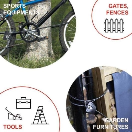 Candado de Seguridad Master Lock Cable Ajustable 1,8 m para Bicicletas