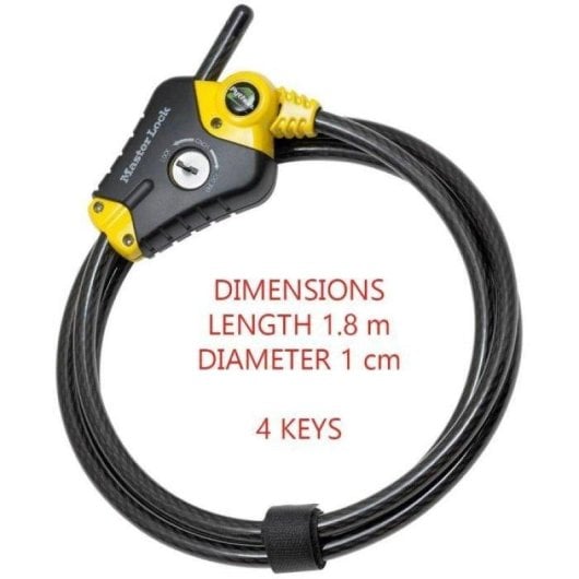 Candado Antirrobo Master Lock Python Cable Ajustable 30 cm a 1,8 m Acero Trenzado