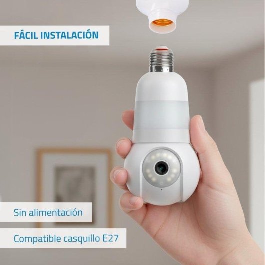 Pack 2 Cámaras IP Nivian Bombilla 2K Visión Nocturna Interior y Exterior Control por Voz Audio Bidireccional