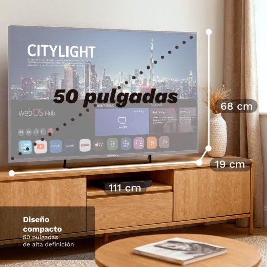 TV Grunkel QLED QLED-5026WBS 50" 4K UltraHD 60Hz Smart TV WebOS HDR10 Wi-Fi