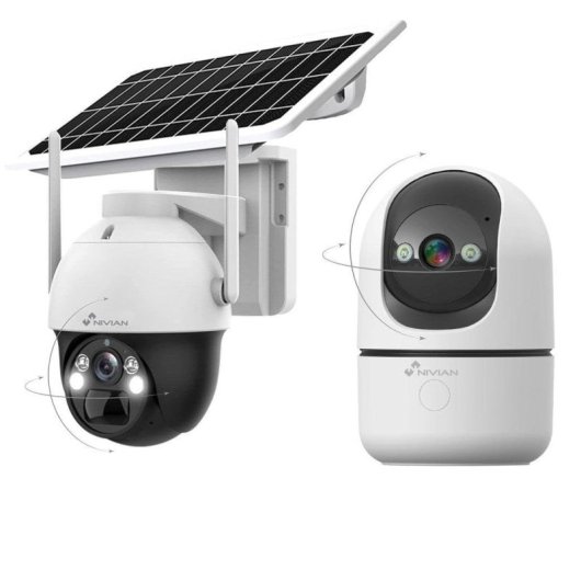 Pack Nivian Cámara Solar 360º 4G SIM incluida + Cámara 2K Visión Nocturna Interior