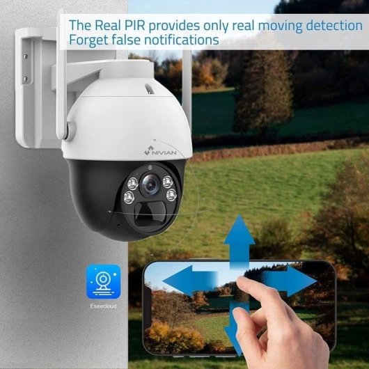 Pack Nivian Cámara Solar 360º 4G SIM incluida + Cámara 2K Visión Nocturna Interior