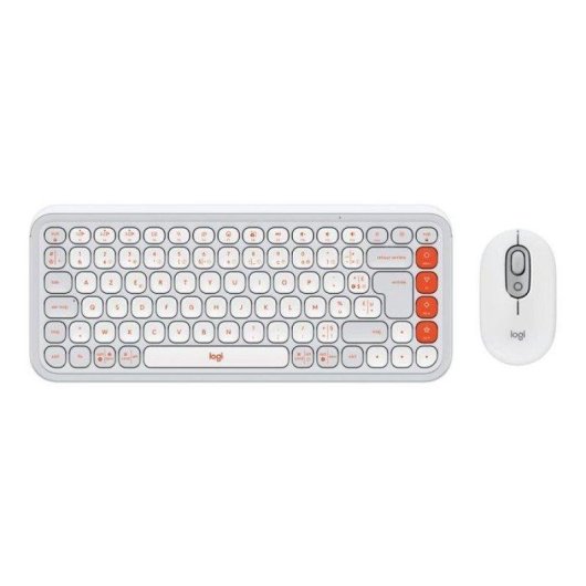 Teclado Logitech Pop Icon Combo Bluetooth Branco AZERTY com Rato
