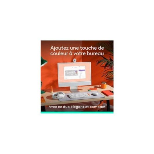 Teclado Logitech Pop Icon Combo Bluetooth Branco AZERTY com Rato