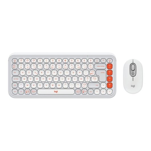 Teclado Logitech Pop Icon Combo Bluetooth Branco AZERTY com Rato