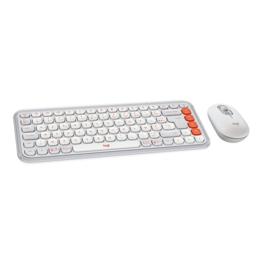 Teclado Logitech Pop Icon Combo Bluetooth Branco AZERTY com Rato