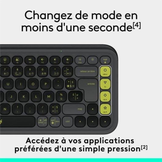 Clavier Logitech POP ICON KEYS Mini Sans Fil Bluetooth AZERTY Graphite