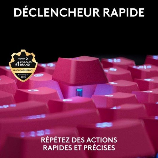 Clavier Logitech G Pro X TKL Rapid Magnétique AZERTY Rose