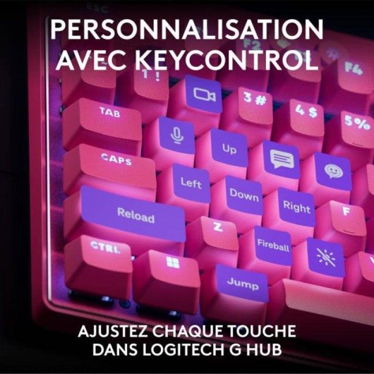 Clavier Logitech G Pro X TKL Rapid Magnétique AZERTY Rose