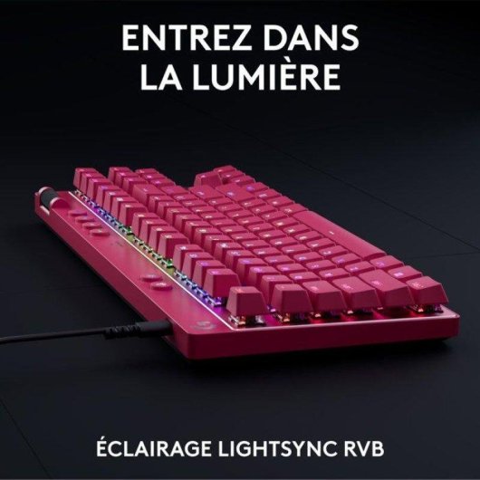 Clavier Logitech G Pro X TKL Rapid Magnétique AZERTY Rose