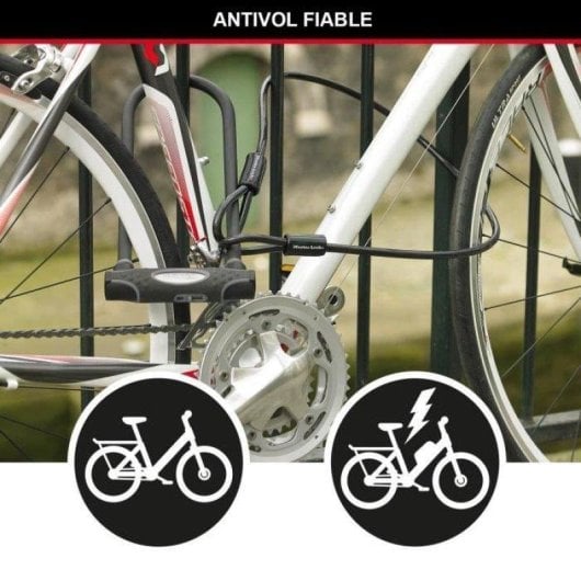 Antivol Master Lock XL avec câble en acier et clé