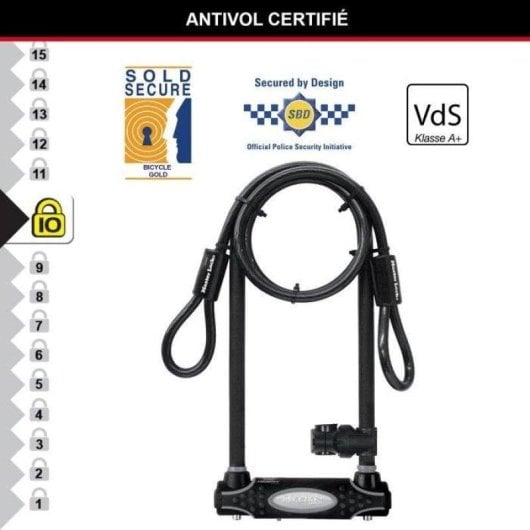 Antivol Master Lock XL avec câble en acier et clé