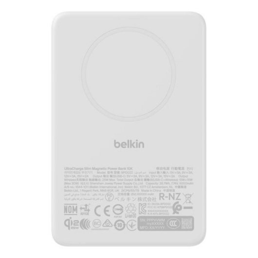 Power Bank Belkin 10000 mAh 30 W Ricarica Rapida Magnetica Bianco