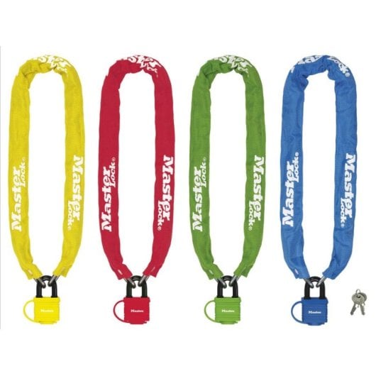 Candado con cadena Master Lock Acero 90 cm Cerradura con llave para bicicleta