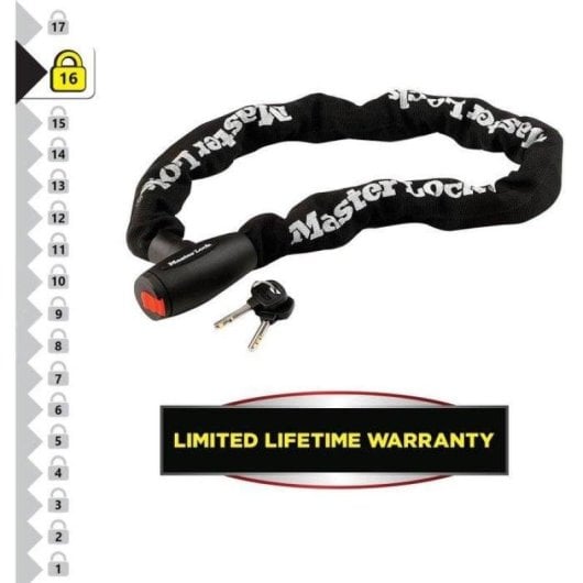Cadeado para moto Master Lock Cadeia em aco temperado 10 mm 1 m