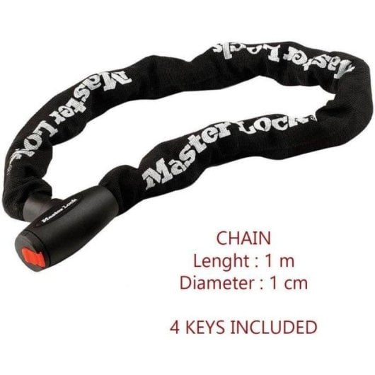 Cadeado para moto Master Lock Cadeia em aco temperado 10 mm 1 m