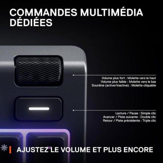 Clavier Steelseries Apex 3 Magnétique Ultra Silencieux Noir AZERTY