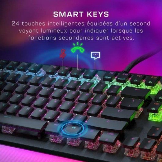 Teclado Turtle Beach Vulcan II Max Óptico Mecânico AZERTY RGB Preto