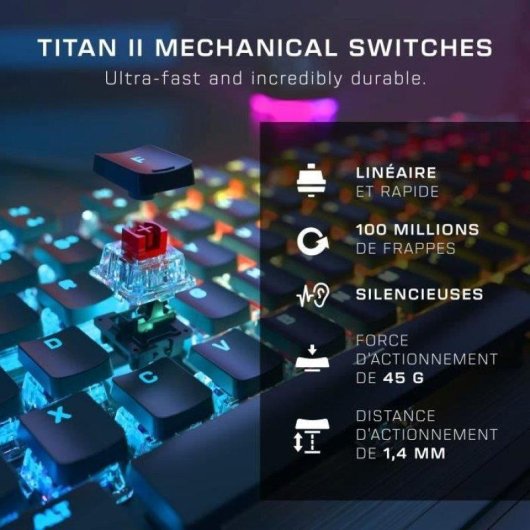 Teclado Turtle Beach Vulcan II Magnético AZERTY RGB Preto