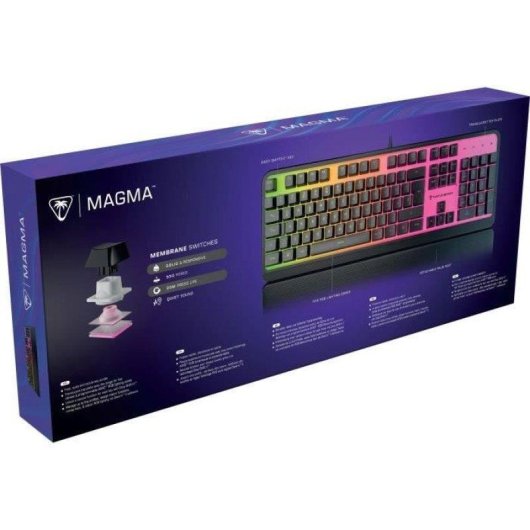 Teclado Turtle Beach Magma Membrana RGB Silencioso Preto AZERTY