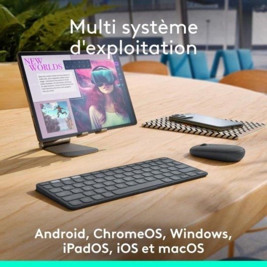 Tastatur Logitech Keys-To-Go 2 Tragbar Wireless AZERTY Graphit