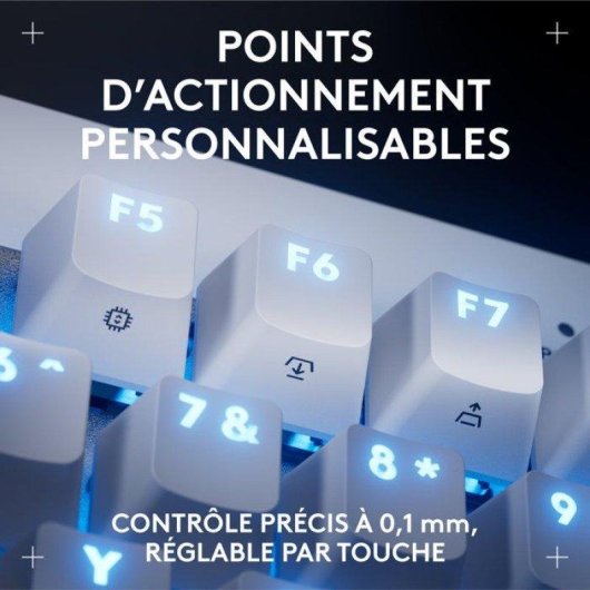 Clavier Logitech G Pro X TKL Rapid Magnétique AZERTY Blanc