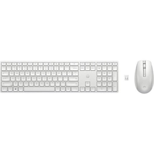 Tastiera HP 650 a membrana completa con mouse wireless bianco AZERTY francese