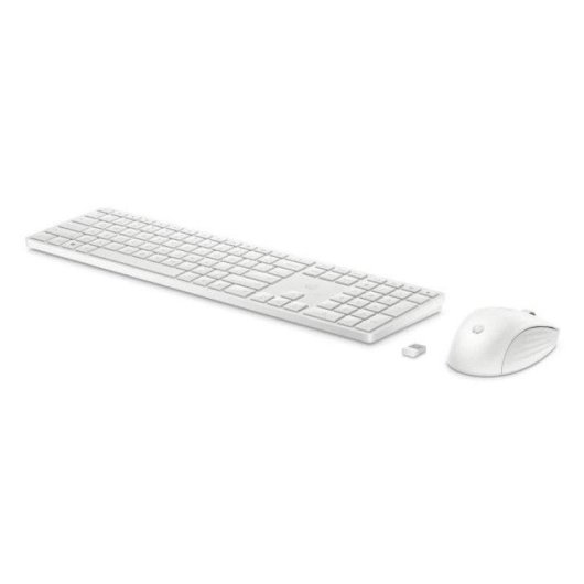 Tastiera HP 650 a membrana completa con mouse wireless bianco AZERTY francese