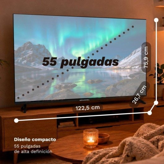 TV Grunkel QLED QLED-5526VD 55" 4K UltraHD 60Hz Smart TV VIDAA HDR10 Wi-Fi HDMI