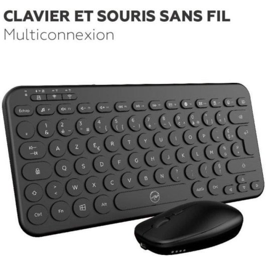 Pack Teclado y Ratón Mobility Lab CP420W Mini Inalámbrico Negro FR