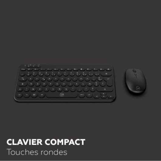 Pack Teclado y Ratón Mobility Lab CP420W Mini Inalámbrico Negro FR