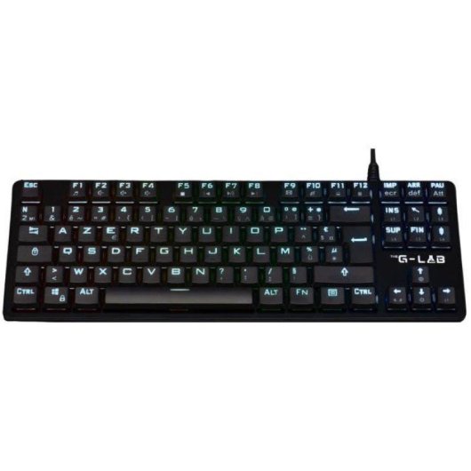 Teclado The G-lab KEYZ PLATI TKL mecanico perfil baixo RGB preto